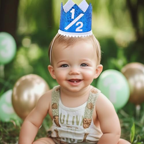 Alainzeo Half Birthday Party Crown for Baby