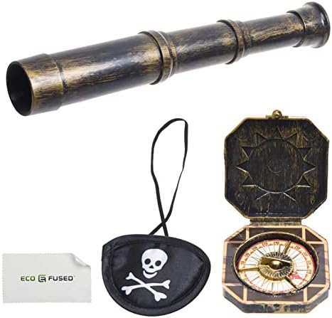 Eco-Fused Pirate Themed Telescope Compass Prop Set