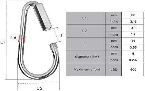 AGPtek Quick Link Snap Hook Carabiner Connector for Play Sets