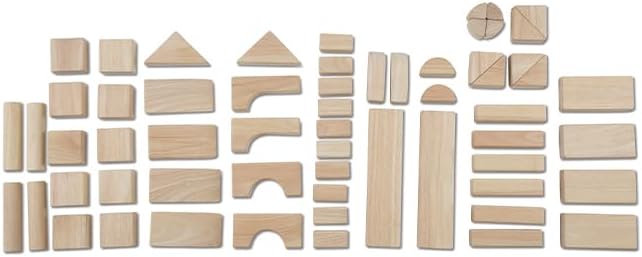 Melissa Doug 60pc Solid-Wood Building Blocks With Storage Tray