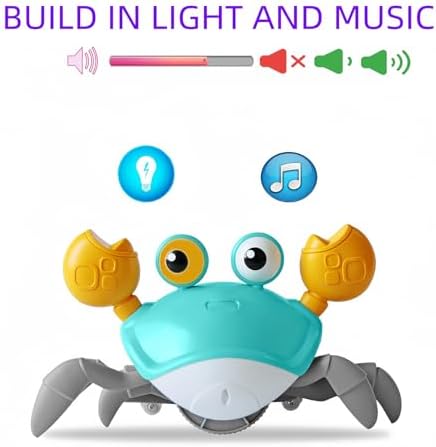 Crawling Crab Baby Toy with Sensors and Lights Green