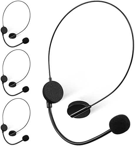 Zhanmai 4 Pcs Black Microphone Headset Costume Props