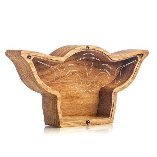 Wood Piggy Bank Alien with Big Ears - Kids Adult Money Box