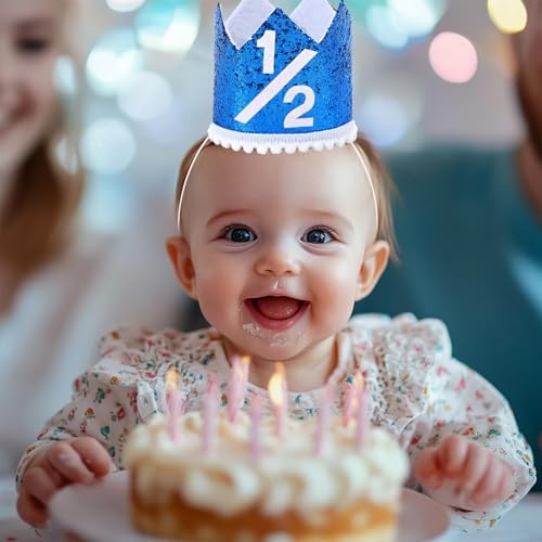 Alainzeo Half Birthday Party Crown for Baby