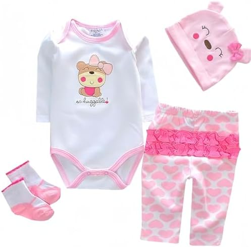 Reborn Baby Doll Clothes 4pcs Set for 17-22 Inch Girl