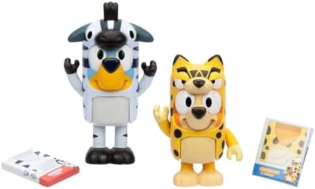 Bluey Figure 2-Pack - Zebra Cheetah Onesies