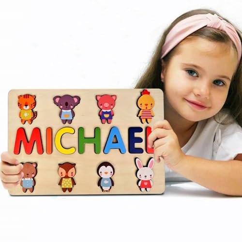 Vnque Personalized Wooden Name Puzzles for Kids 1