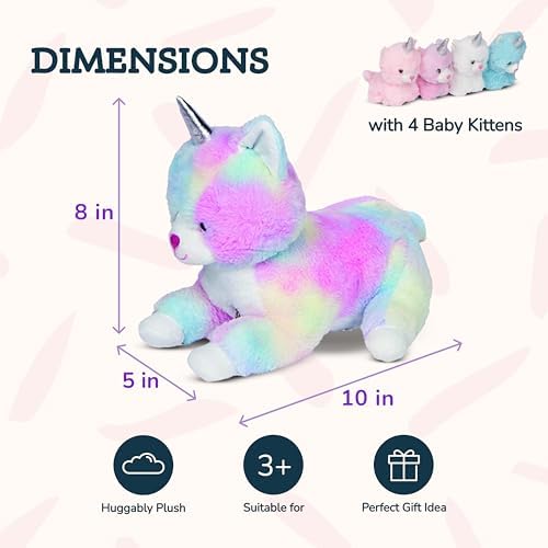 PixieCrush Unicorn Cat Plushie - 5x10x8 Inches