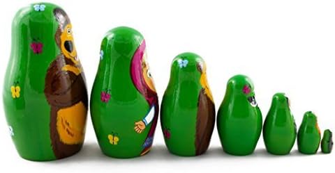 Bear Nesting Dolls Set 7pcs - Handmade Home Decor