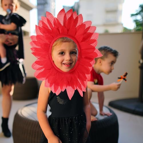 Luxshiny Red Flower Costume Headpiece Party Hat