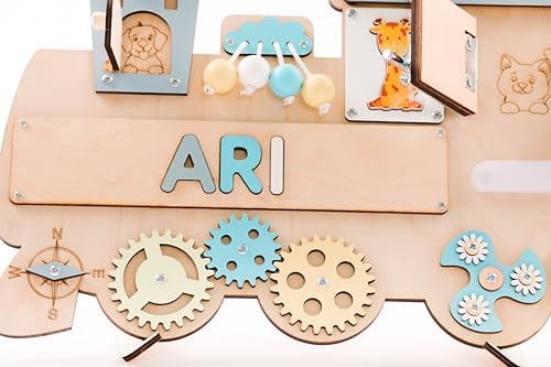 Customized Name Puzzle for Toddlers Montessori Wooden Busy Board