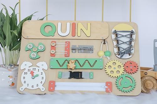 Custom Name Puzzle for Toddlers Wooden Busy Board