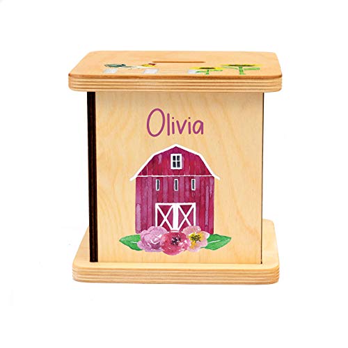 Handmade Wooden Piggy Bank for Kids and Adults