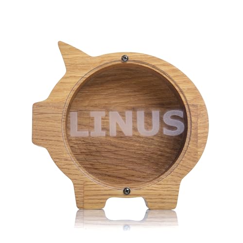Oak Wood Coin Bank for Kids - Personalized Saving Box