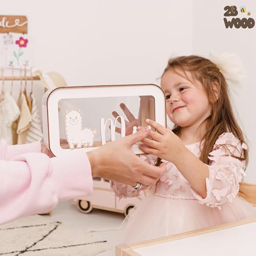Personalized Wooden Piggy Bank for Kids - Custom Name Animal Design