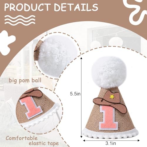 TERJIO Cowboy Cone First Birthday Hat - Western Party Prop 1