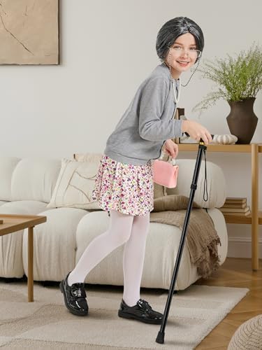 Gnodio Old Lady Costume for Kids 100 Days School