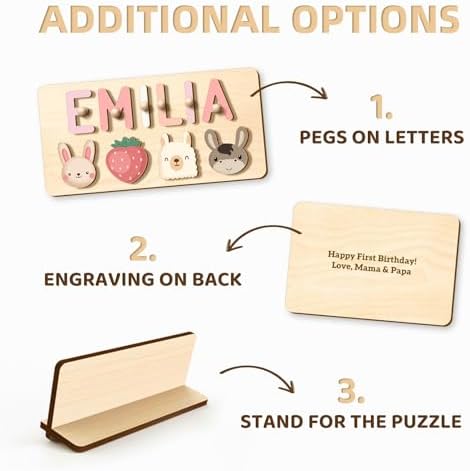 Customizedbee Personalized Wooden Name Puzzle for Toddlers 1