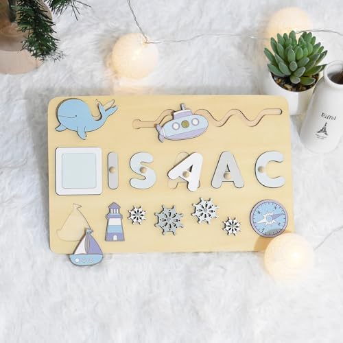 Personalized Name Puzzle - Wooden Montessori Busy Board 1