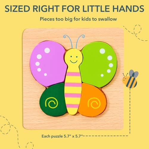 Magifire Wooden Puzzles Set of 6 for Toddlers 1-3 1