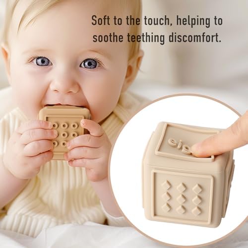 YIVEKO Silicone Baby Blocks - 8PCS Teething Stacking Toy