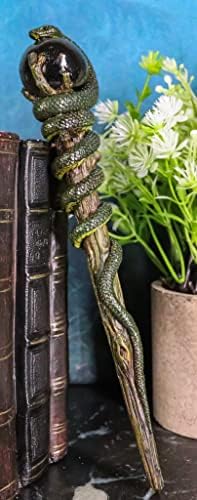 Ebros Magic Wand Nagini Black Orb Snake Decor 1