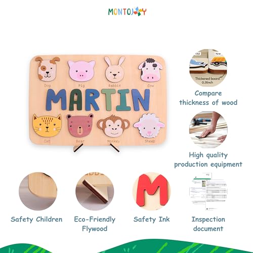 Personalized Name Puzzle for Toddlers - Custom Animal Design