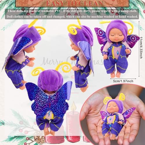 4 Inch Mini Baby Dolls 6pcs Set Realistic Reborn Toys