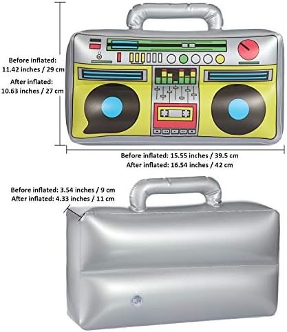 Meekoo Inflatable Boombox 80s 90s Party Decor 3 Packs