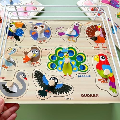 QUOKKA Wooden Toddler Puzzles 6XSET Learning Set