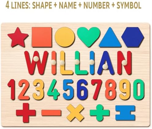 Personalized Wooden Name Puzzle for Kids 1-3