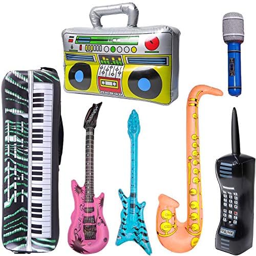 WedFeir 7 Pack Inflatable Rock Star Toys Set