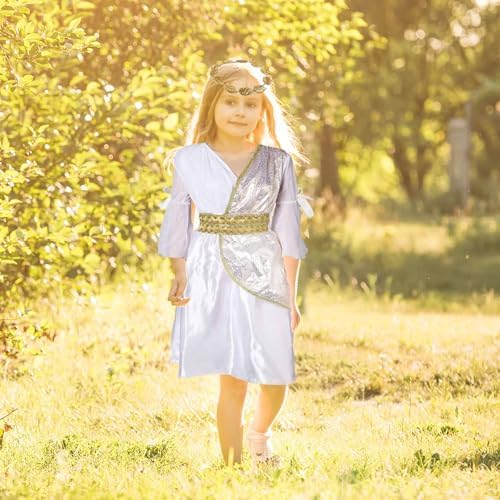 Greek Costume Set for Girls with Dress Headband and Waistband