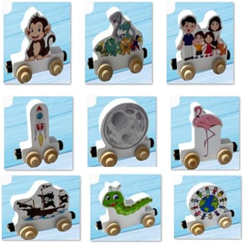 KIDZCO Wooden Character Train Puzzle with Magnets