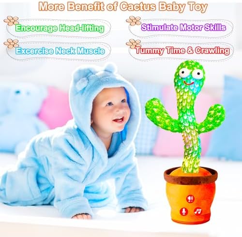 Vitosup Volume Adjustable Talking Cactus Toy for Baby and Toddler