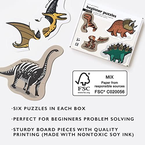 Wee Gallery Dinos Puzzle 12 Pieces 6 Puzzles