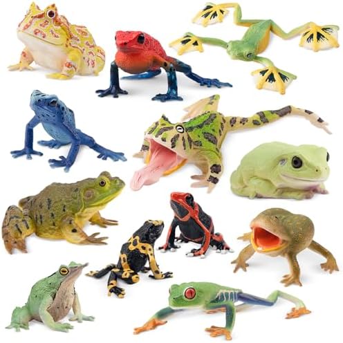 Toymany Frog Toy Figures 12PCS Realistic Playset