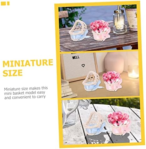 Vaguelly 6pcs Mini Wicker Baskets for Dollhouse Decor 1