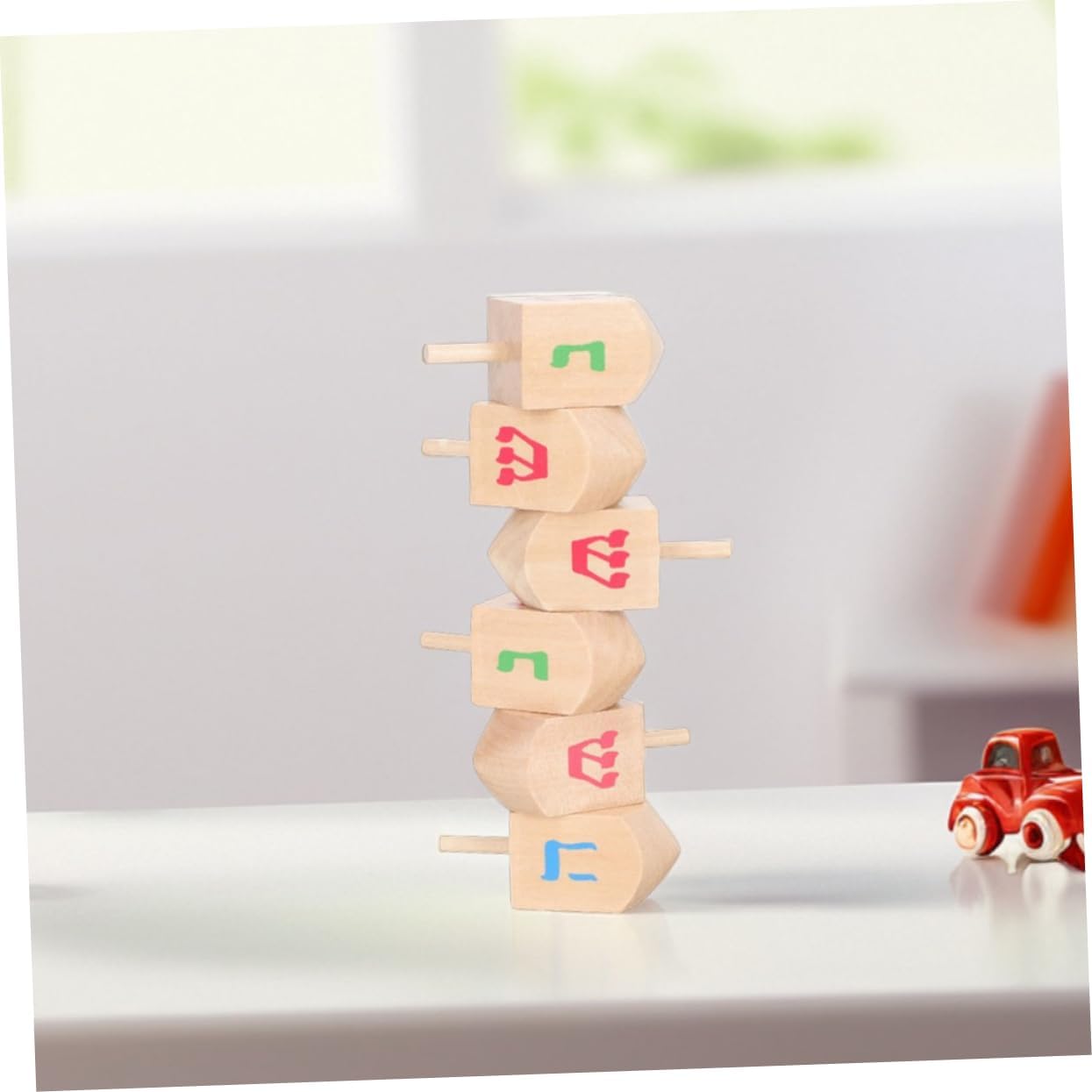 Vaguelly Hanukkah Decorations Wooden Gyroscope Toys for Babys Party