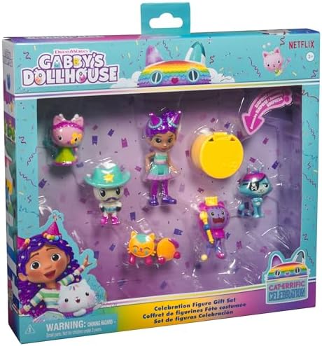 Gabbys Dollhouse Celebration Figures 5-Pack with Surprise Toys