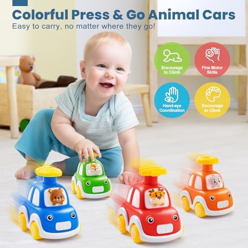 TooyBing Press Go Car Toys for Toddlers 1-3 Years