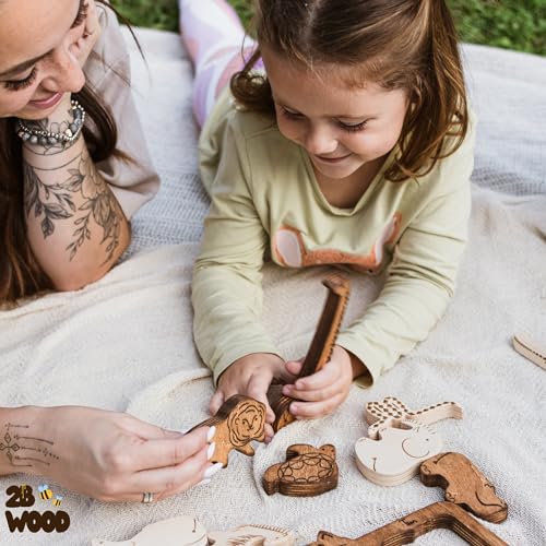 Handmade Wooden Animal Puzzle for Toddlers 3-5