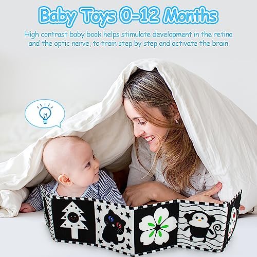 Cawgug High Contrast Baby Book for Tummy Time Development