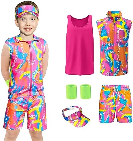 80s Workout Costume for Kids Halloween Cosplay Set