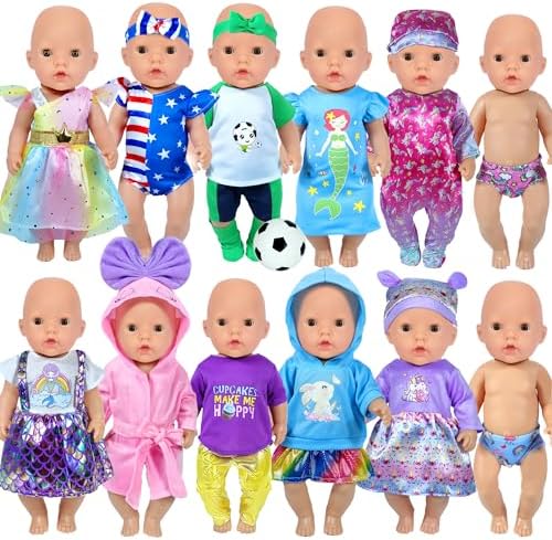 WONDOLL 12 Sets 14-16 Inch Baby Doll Clothes Outfits