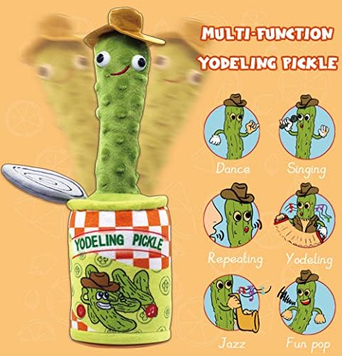 Yodeling Pickle Toy - Rechargeable Talking Plush Gag Gift for All Ages