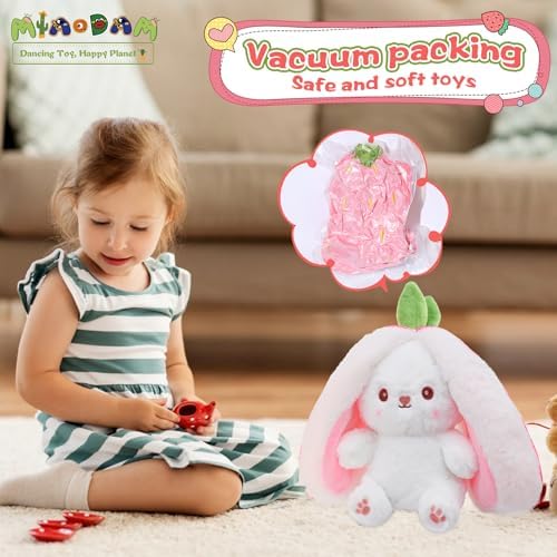 MIAODAM Reversible Cuddle Bunny Plush Toy