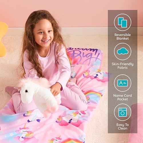 Joiedomi Toddler Nap Mat with Pillow and Blanket 55x30 Inch