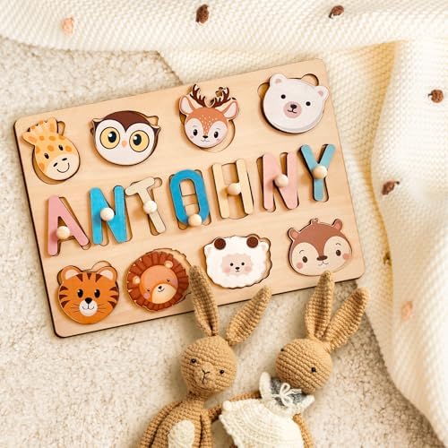 Customizedbee Personalized Wooden Name Puzzle for Toddlers