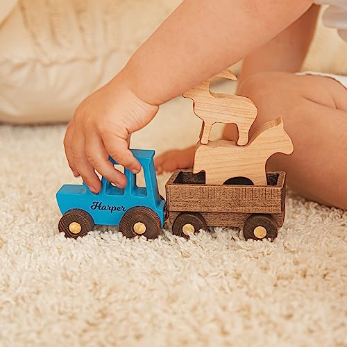 Personalized Wooden Tractor With Name For Kids